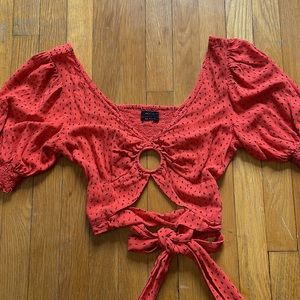urban outfitters red crop top size medium